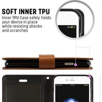 Thumbnail for iPhone 7 Leather Wallet Flip Case Cover - Black