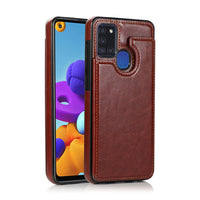 Thumbnail for Back Flip Leather Wallet Cover Case for Samsung Galaxy A21s - Black