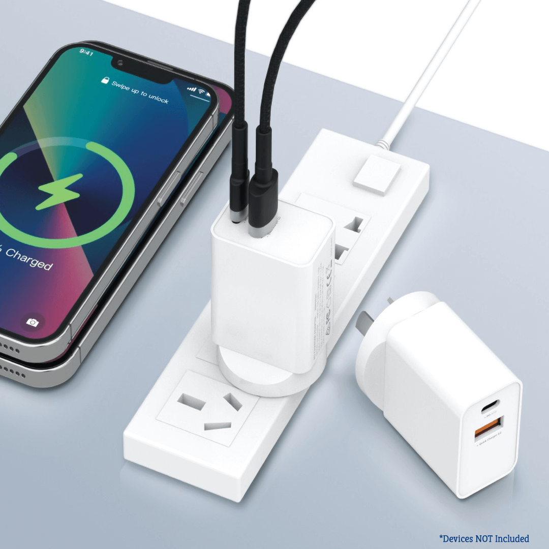 30W Dual Ports Charging Adapter:Power and Versatility Combined- White