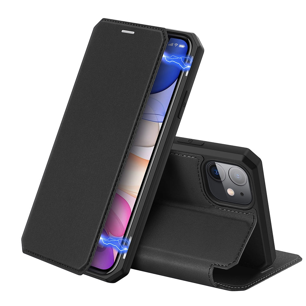 iphone-11-pro-max-leather-wallet-flip-magsafe-case-cover-black-20336 Black