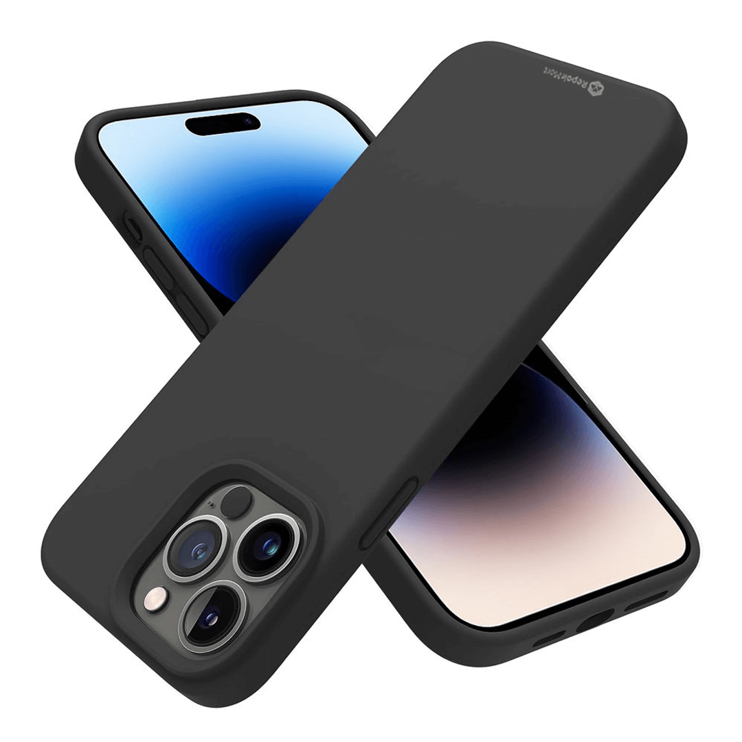 iPhone 15 Liquid Silicone Case Cover - Washable, Shock-Proof, Drop-Resistant, Ultra-Soft, Scratch-Free, Durable- Black