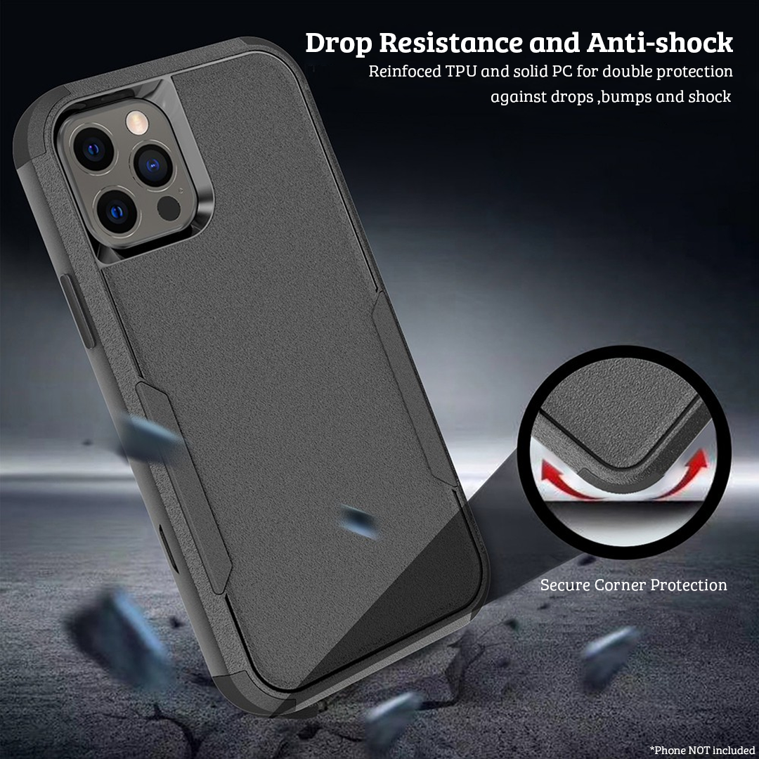 iPhone 11 Compatible Case Cover With Premium Shockproof Heavy Duty Armor - Black