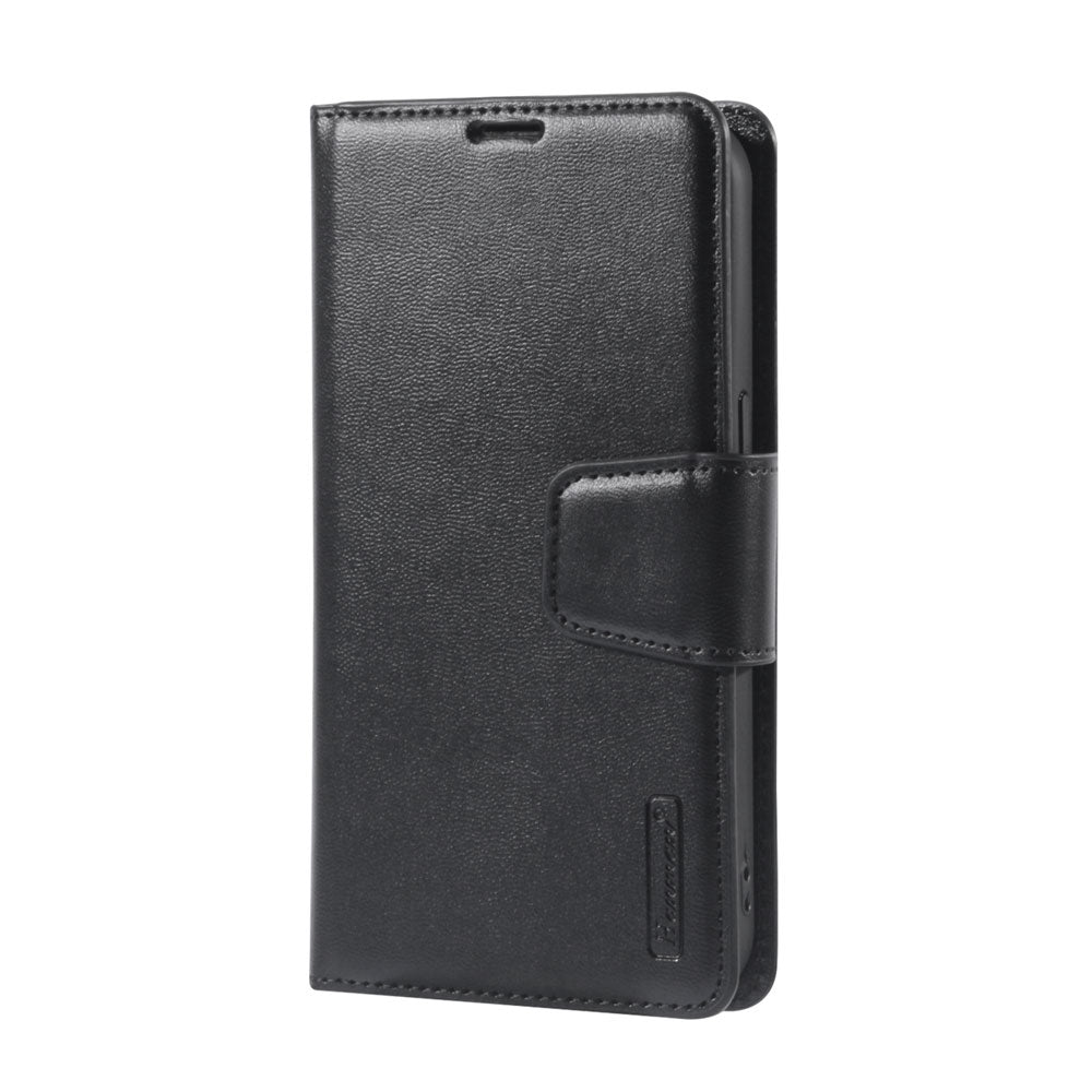Hanman PU Flip Leather Wallet Cover Case for iPhone 14 Pro Max - Black