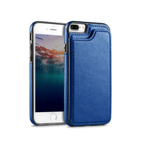 Thumbnail for Back Flip Leather Wallet Case Cover for Apple iPhone 7 Plus 8 Plus - Black