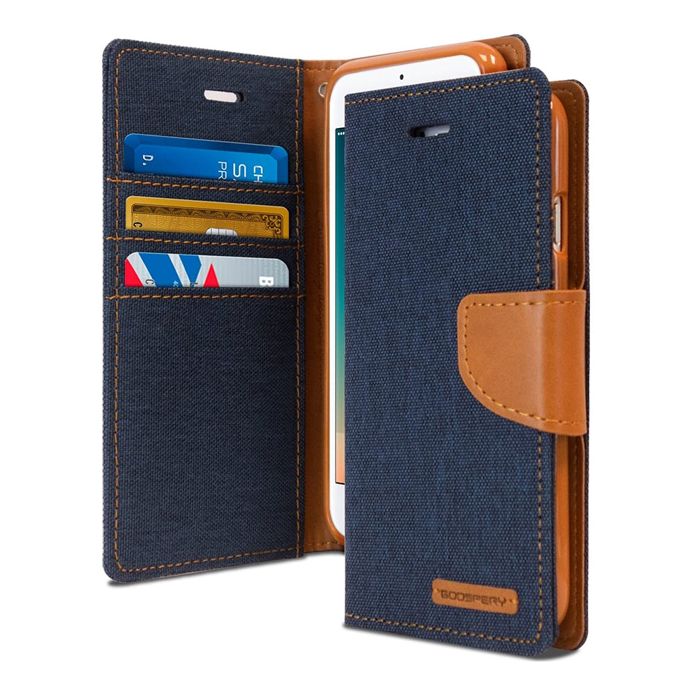 iPhone 7 Leather Wallet Flip Case Cover - Black