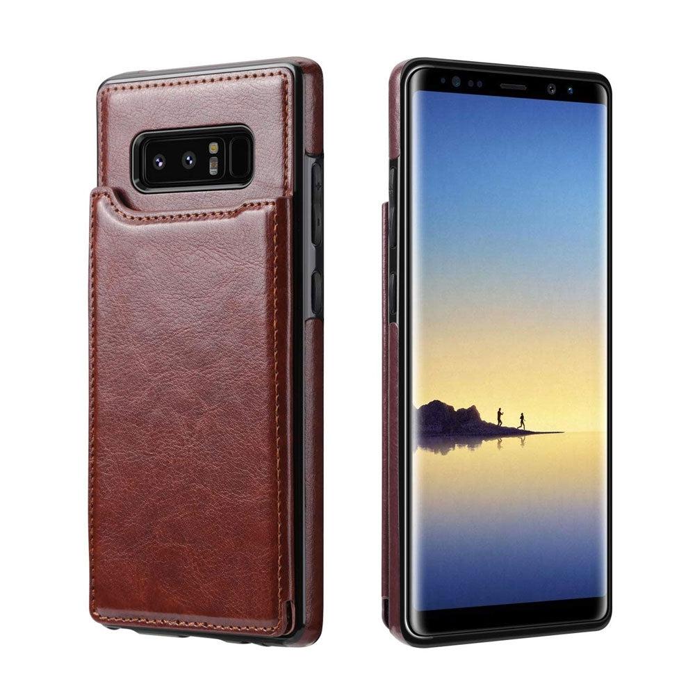 Samsung Galaxy Note 8 Leather Wallet Flip Case Cover - Black
