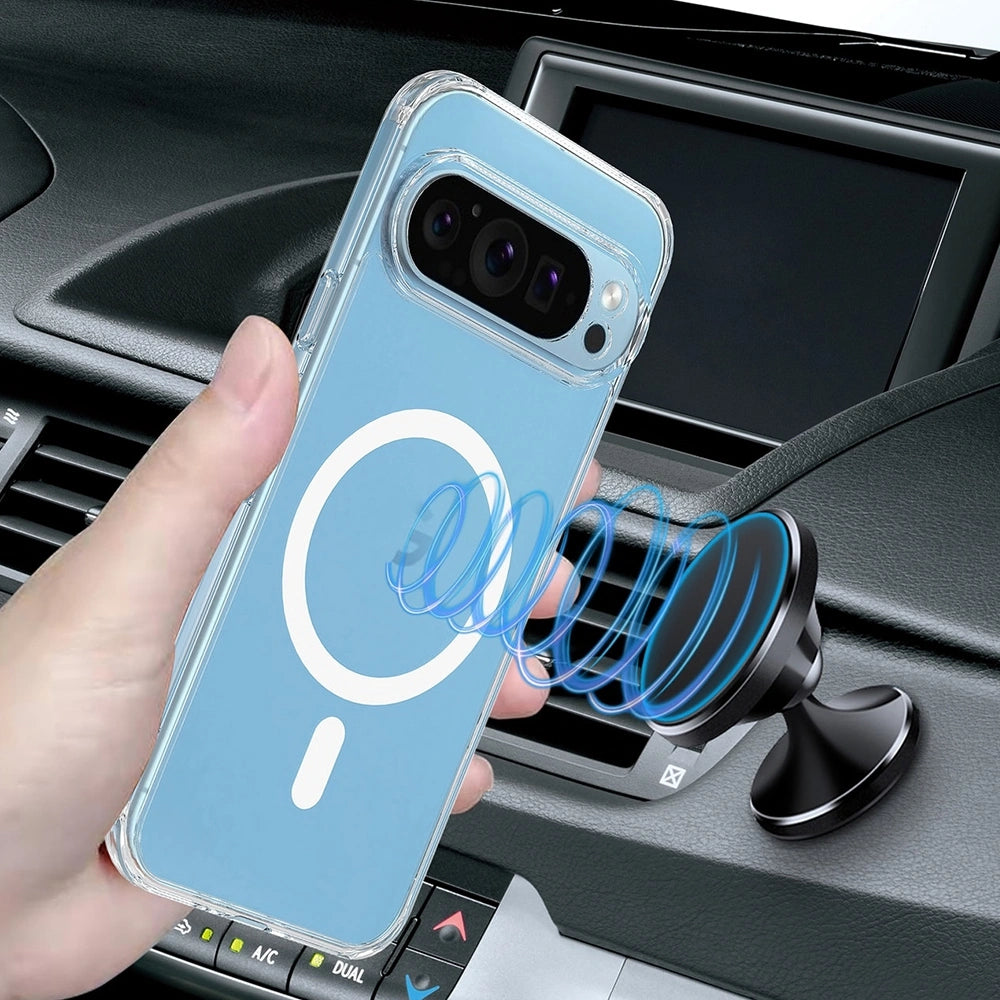 High Quality Acrylic + TPU Hybrid Transparent Case Cover With Magnetic Ring For Google Pixel 10 / 10 Pro