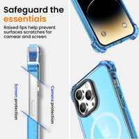 Thumbnail for Bounce Impact Clear Shockproof Magnetic Cover Case for iPhone 15-Clear - Black