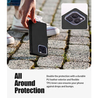 Thumbnail for iphone-12-leather-wallet-flip-case-cover-black-21359 Black