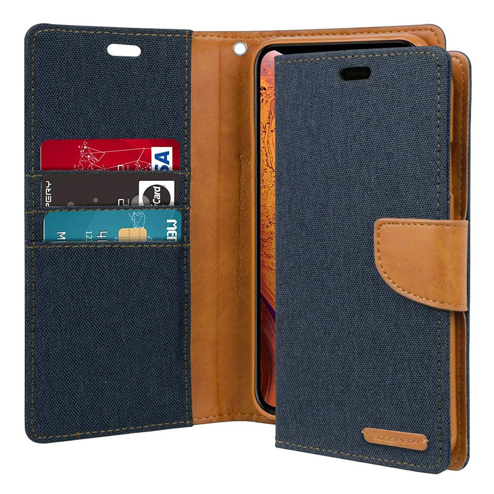 iPhone XS Max Leather Wallet Flip Case Cover - Black