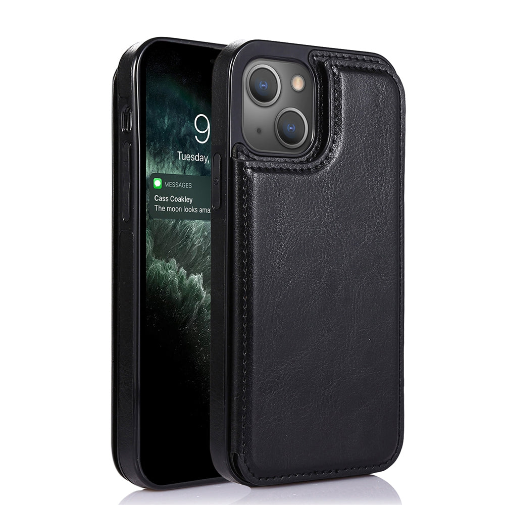 iphone-15-leather-wallet-flip-case-cover-black-23724 Black