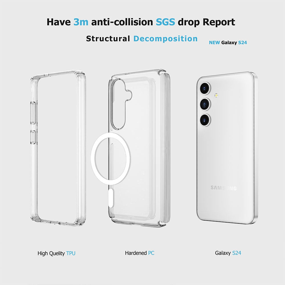Samsung Galaxy S25 FE Clear Shockproof MagSafe Case Cover - Clear