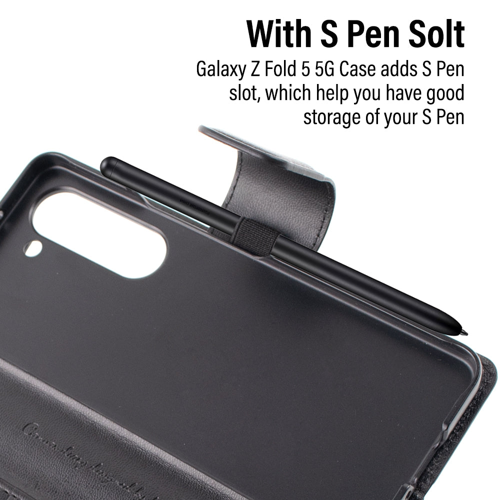 Hanman PU Flip Leather Wallet Case for Samsung Galaxy A07 4G - Black