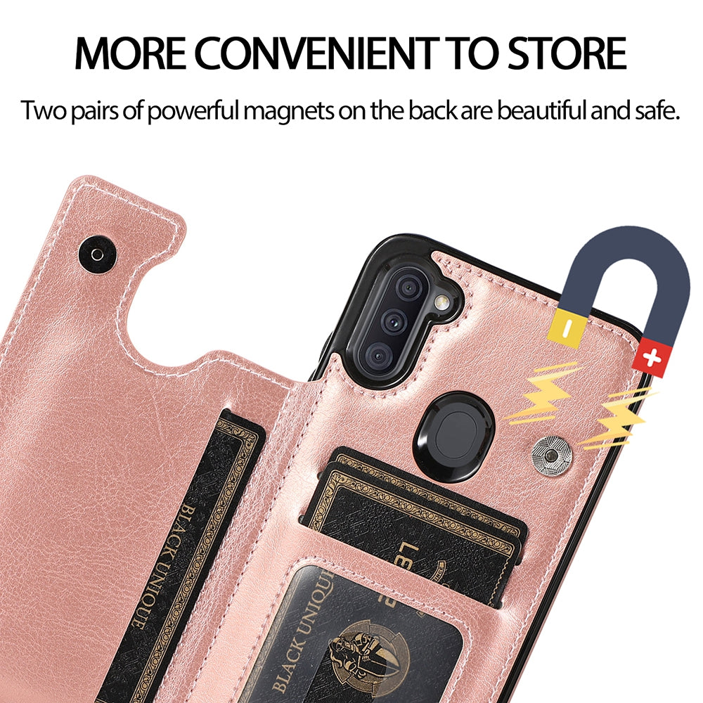 Back Flip Leather Wallet Cover Case for Samsung Galaxy A11 - Black