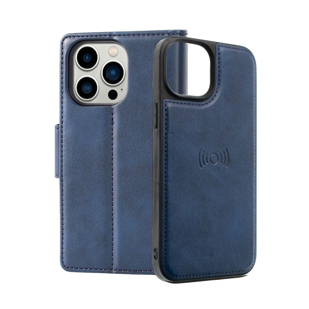 iphone-14-pro-max-leather-wallet-flip-magsafe-case-cover-black-20497 Black