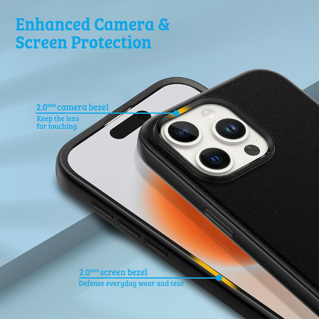 iPhone 16 Pro Drop Protection Case Cover: Shockproof, Strong Build, MagSafe Compatible With Screen & Camera Protection - Black