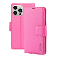 Thumbnail for Hanman PU Flip Leather Wallet Cover Case for iPhone 14 Pro Max - Black