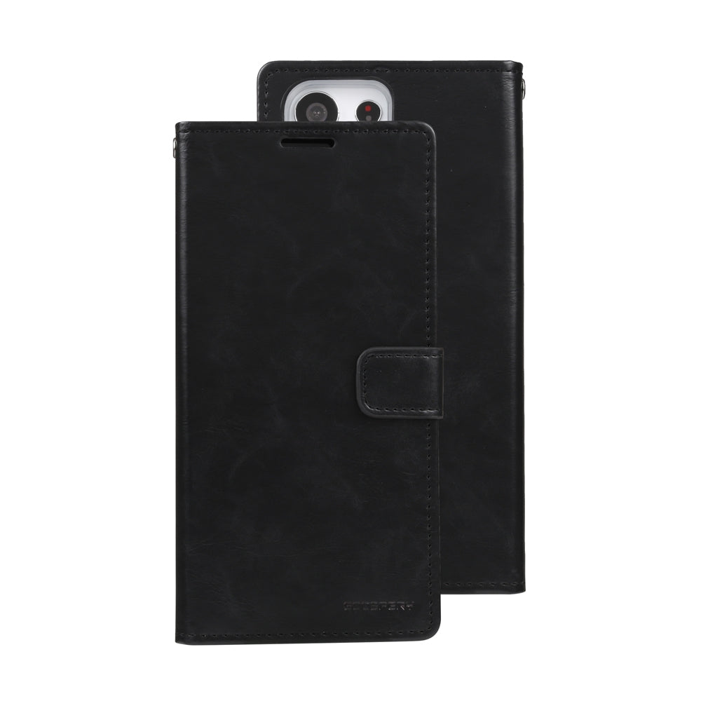 samsung-galaxy-s23-ultra-leather-wallet-flip-case-cover-black-21285 Black