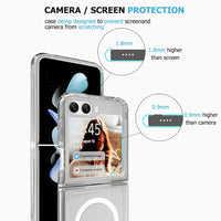 Thumbnail for Samsung Galaxy Z Flip7 Leather Wallet Flip MagSafe Case Cover - Clear