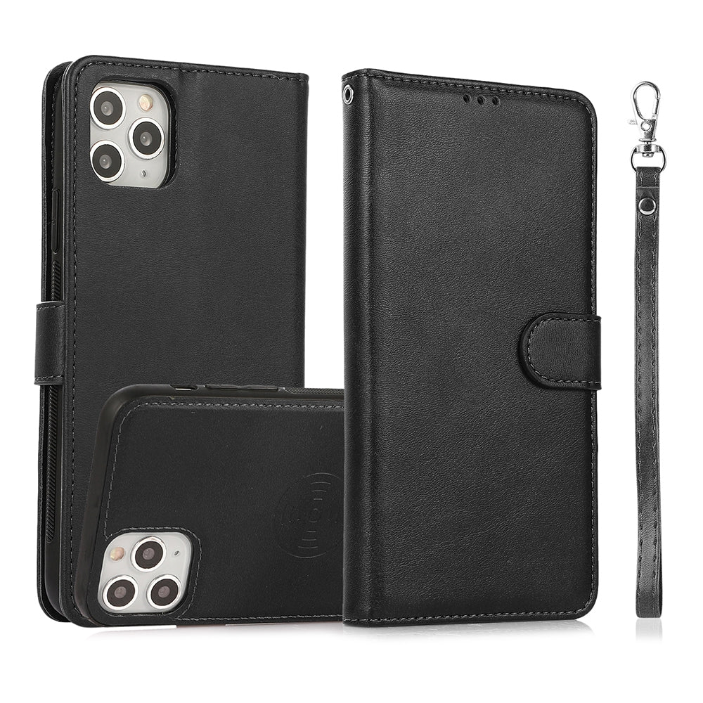 iphone-11-pro-leather-wallet-flip-magsafe-case-cover-black-21168 Black