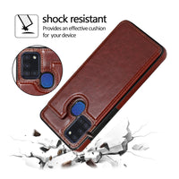 Thumbnail for Back Flip Leather Wallet Cover Case for Samsung Galaxy A21s - Black