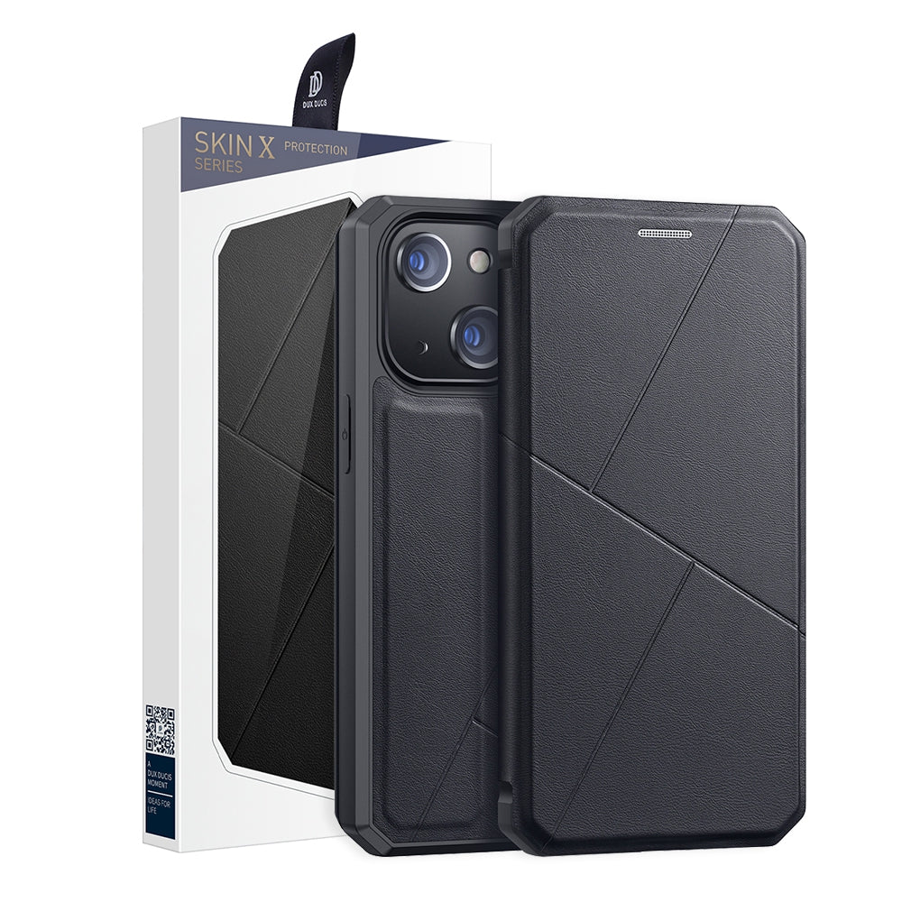 SKIN-X Series Magnetic Flip Case Cover for iPhone 13 - Black
