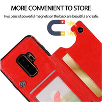 Thumbnail for Back Flip Leather Wallet Case Cover for Samsung Galaxy S9 Plus - Black