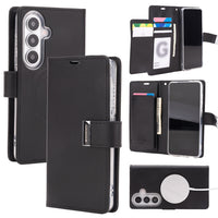 Thumbnail for Samsung Galaxy S26 Leather Wallet Flip MagSafe Case Cover - Black
