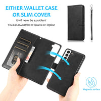 Thumbnail for Samsung Galaxy S21 Leather Wallet Flip MagSafe Case Cover - Black