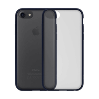 Thumbnail for iPhone SE(2022) Compatible Cover Case Frosted Transparent PC Bright TPU Bumper-Navy