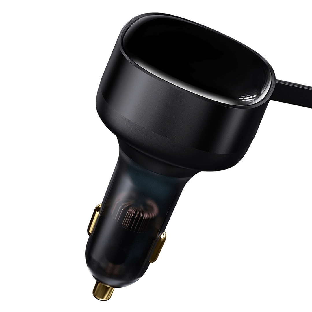 Baseus Enjoyment Retractable 2-in-1 Car Charger C+L 30W-Black