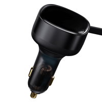 Thumbnail for Retractable 2-in-1 Car Charger - Dual Type-C Outputs for Rapid 33W Charging