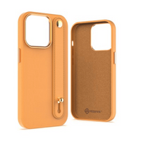 Thumbnail for iPhone 14 Compatible Case Cover With Hand Belt And Metal Camera Lens - Golden Brown