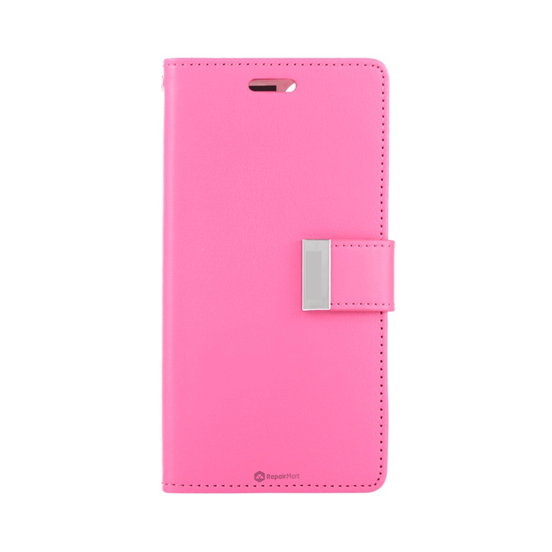 iPhone 16 Plus High-Quality Flip Wallet Case Cover: Shock-Resistant with Front Cover, Multiple Card Slots, Magnetic Closure and Media Stand Convertible - HotPink