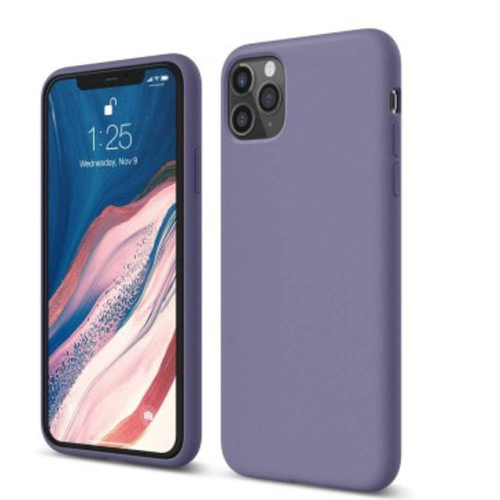 iPhone 11 Pro Max Compatible Case Cover With Premium Liquid Silicone - Lavender Grey