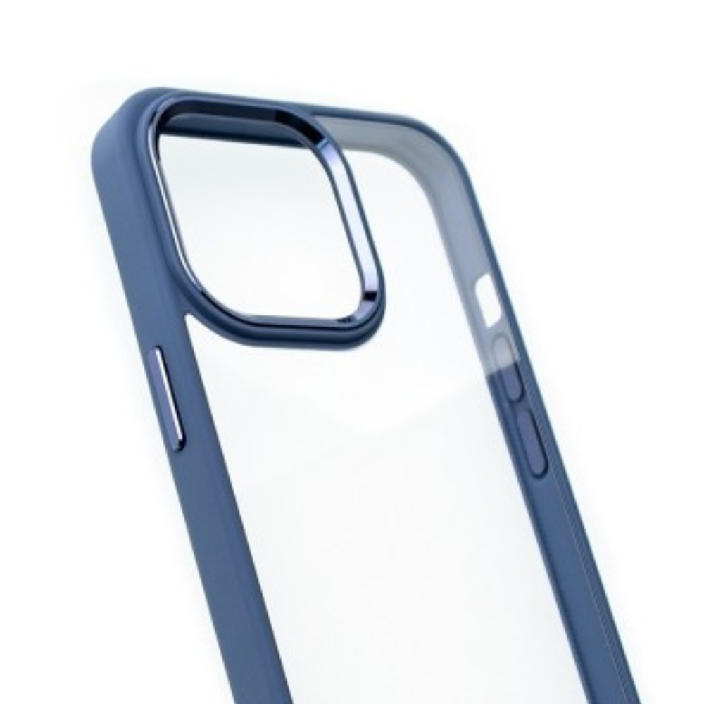 iPhone 11 Pro Max Compatible Case Cover With Shockproof Clear PC Metal Camera Lens Protection  - Blue