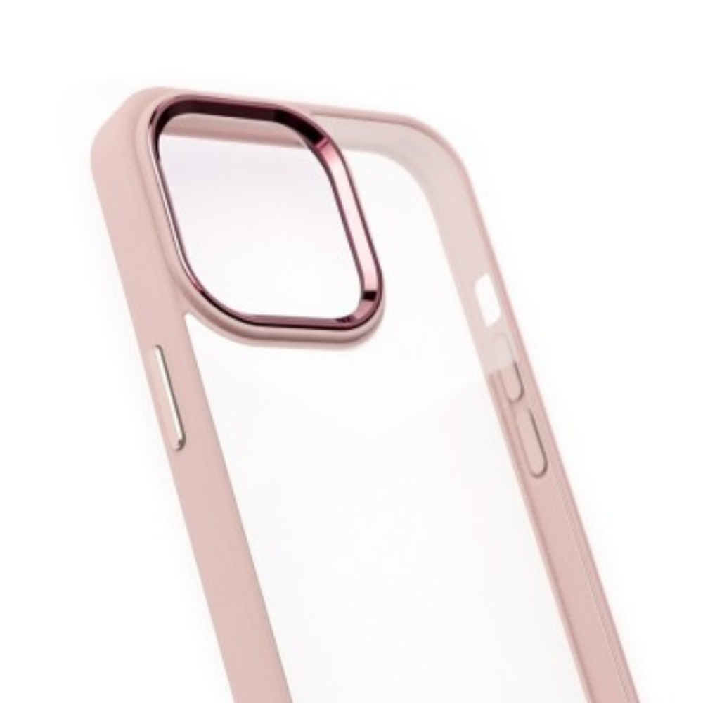 iPhone 11 Pro Max Compatible Case Cover With Shockproof Clear PC Metal Camera Lens Protection  - Pink