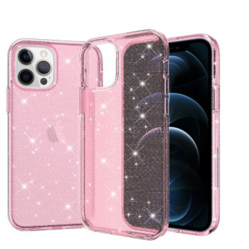 iPhone 12 Mini Compatible Case Cover With Ultimake Glitter Shockproof - Pink