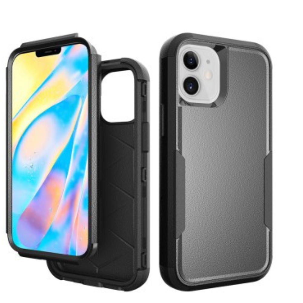 iPhone 12 Pro Compatible Case Cover With Premium Shockproof Heavy Duty Armor - Black