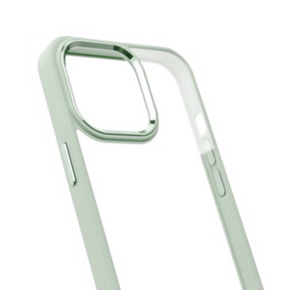 iPhone 12 Pro Compatible Case Cover With Shockproof Clear PC Metal Camera Lens Protection  - Mint