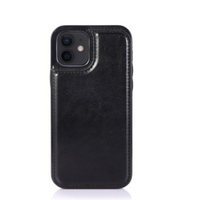 Thumbnail for iPhone 12 Pro Compatible Case Cover With Back Flip Leather Wallet - Black