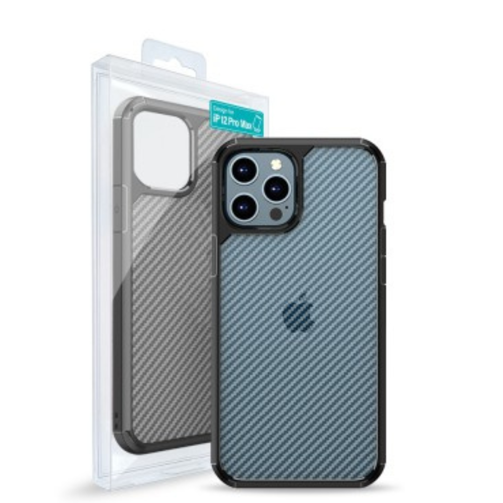 iPhone 12 Pro Compatible Case Cover With Carbon Fiber Hard Shield