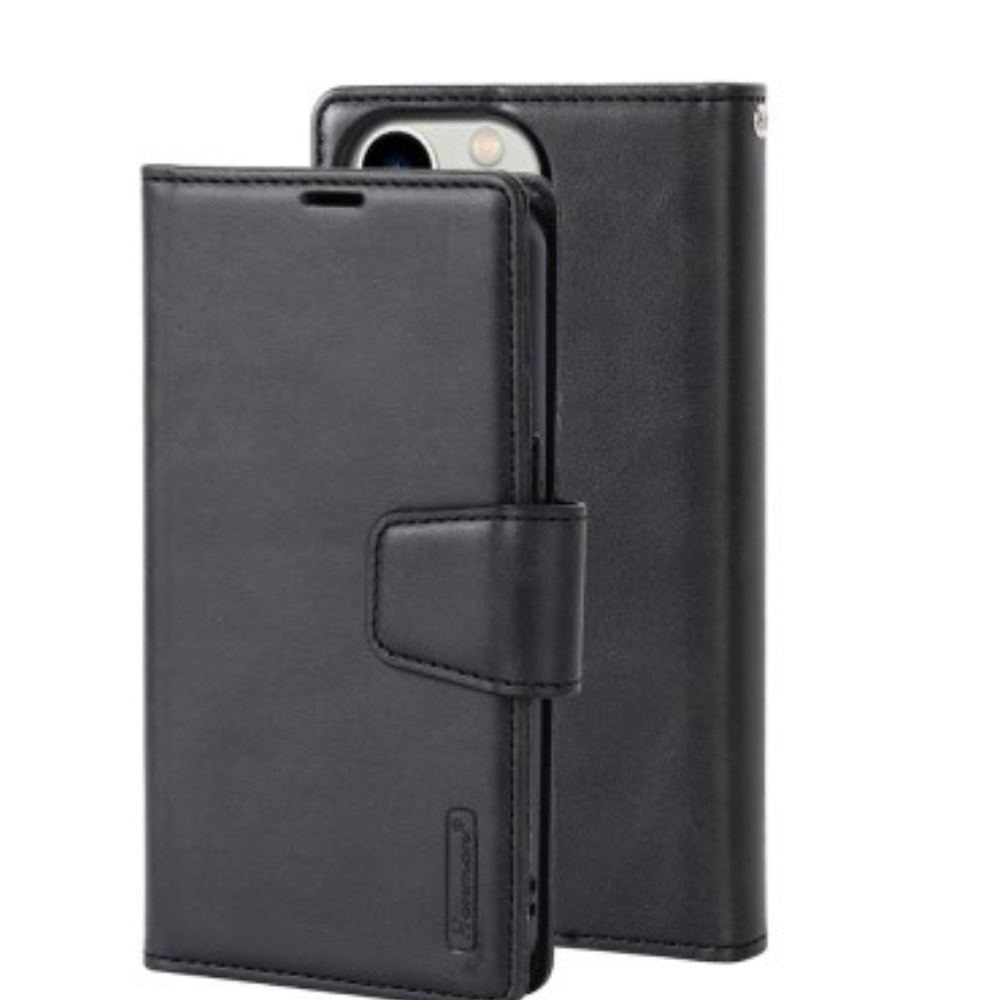 iPhone 12 Pro Compatible Case with 2 in 1 Detachable Magnetic Flip Leather Wallet - Black