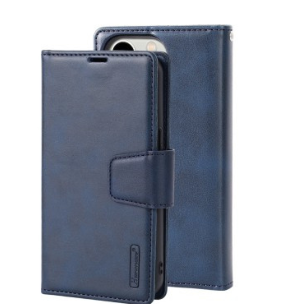 iPhone 12 Pro Compatible Case with 2 in 1 Detachable Magnetic Flip Leather Wallet - Navy