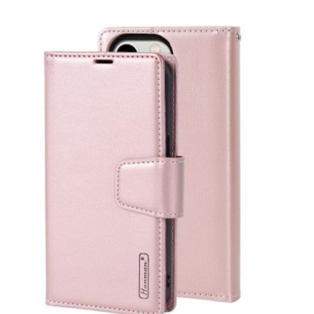iPhone 12 Pro Max Compatible Case with 2 in 1 Detachable Magnetic Flip Leather Wallet - Rose Gold