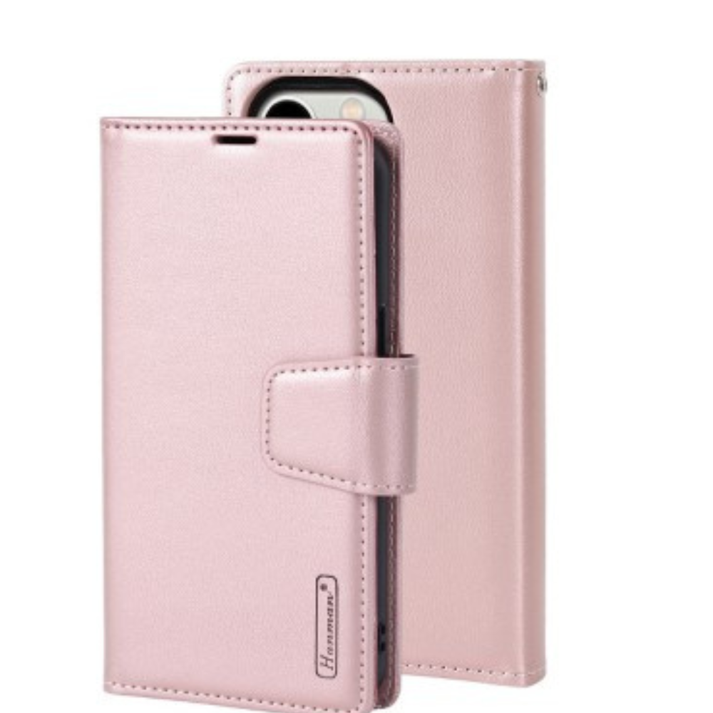 iPhone 12 Pro Compatible Case with 2 in 1 Detachable Magnetic Flip Leather Wallet - Rose Gold