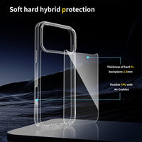 Thumbnail for iPhone 17 Pro Max Hybrid Transparent Shockproof Case Cover with Acrylic + TPU Air-Cushioned Corners Australia