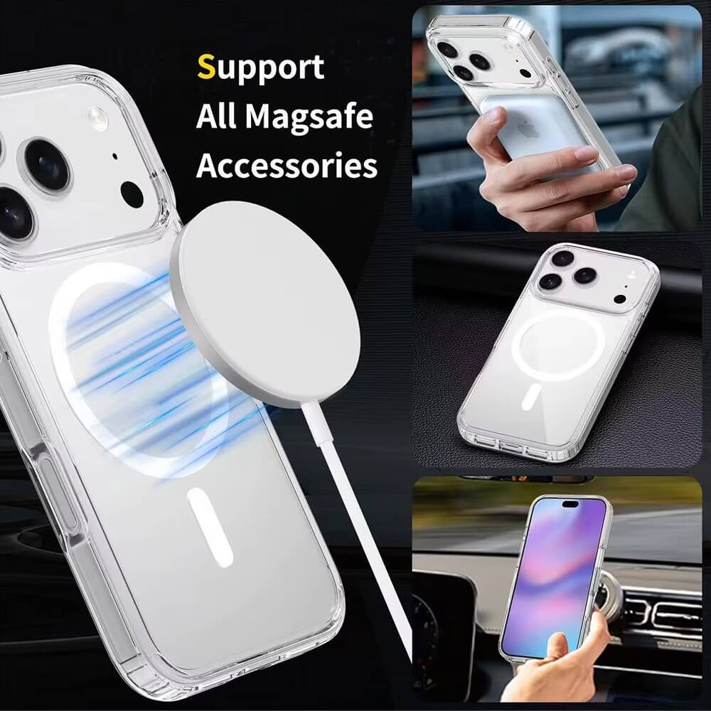 iPhone 17 Pro Max MagSafe Compatible Hybrid Transparent Case | Acrylic + TPU Shockproof Clear Cover Australia