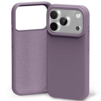 Thumbnail for Purple silicone case with microfibre lining iPhone 17 Pro Max front, back, side views