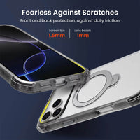 Thumbnail for iPhone 17 Pro Max Magnetic Ring Kickstand Protective Case with Clear Back & Shock Absorption